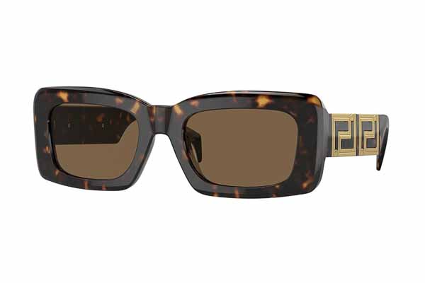 Versace VE 4437U 108/73 Havana Plastic Square Sunglasses Brown Lens